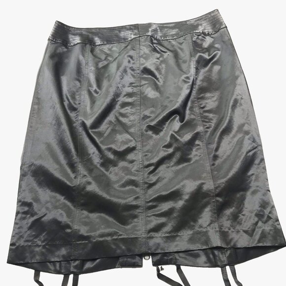 Vintage Y2K Bebe Skirt Womens 10 Metallic Ruched Rave Club Disco McBling Party - Picture 3 of 16